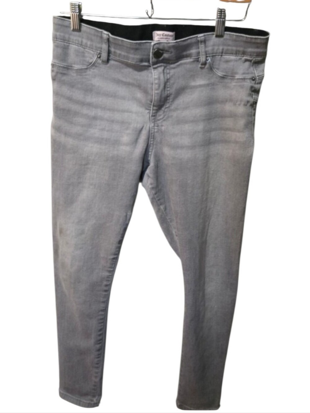 Juicy Couture Gray Skinny Jeans Women's Size 14 Stretch Mid Rise Ankle